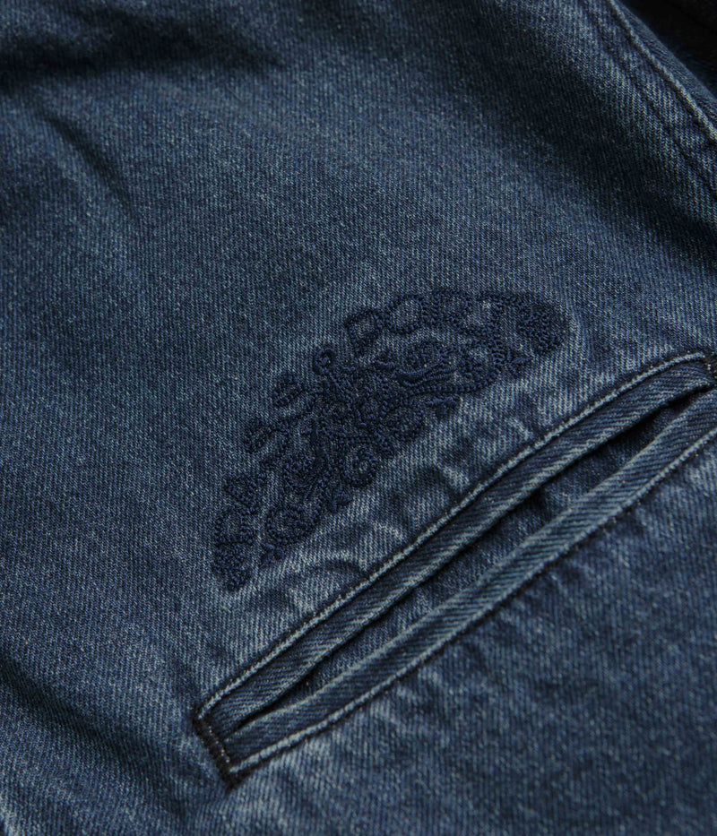 Pass Port Vineyard Birds Denim Delivery Jacket in Washed Indigo