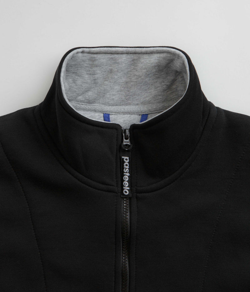 Pasteelo Contrast 1/4 Zip Sweatshirt in Black and Royal