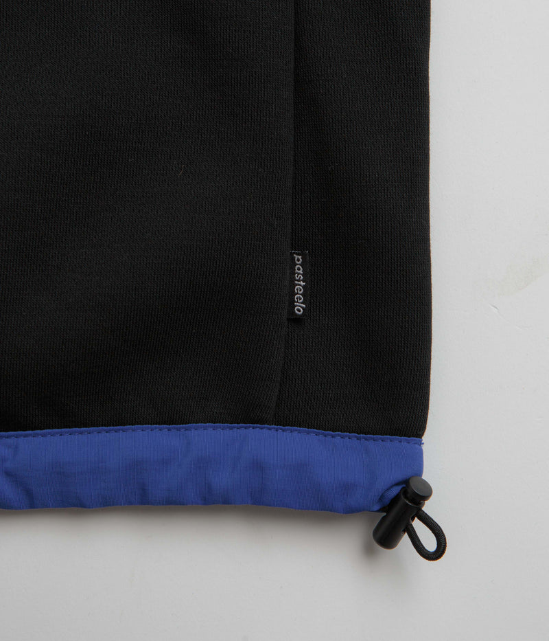 Pasteelo Contrast 1/4 Zip Sweatshirt in Black and Royal