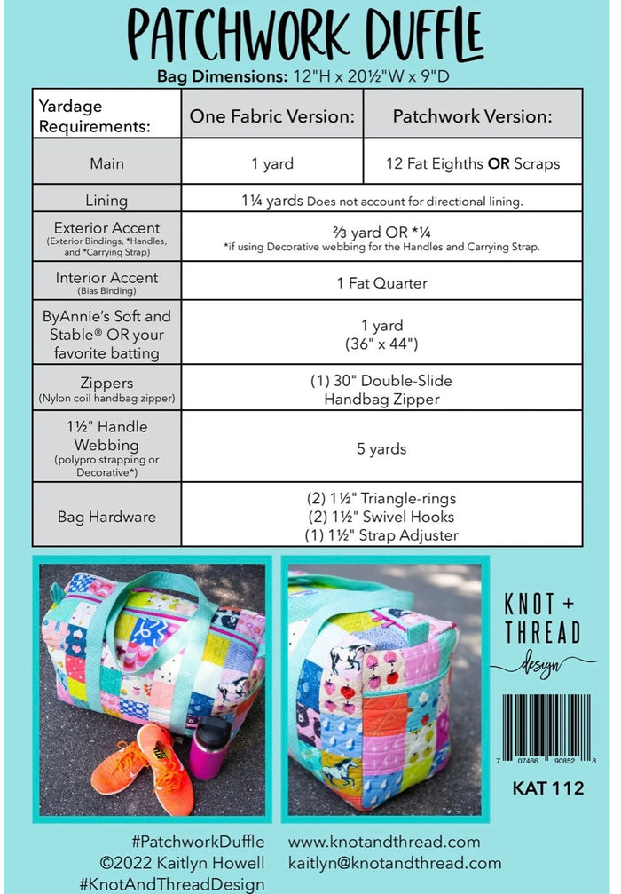 Patchwork Duffle Paper  Pattern|| Knot + Thread