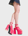 TWISTED LOVE

Perfect Girl Platform Sandals in Fuchsia faux leather. These platform sandals features two hearts on the upper and adjustable straps with silver eyelets and Fuchsia 'O' ring shaped buckles. Also features a heart shaped heel with a pink heart on the bottom. Made with eco-friendly materials and 100% Vegan.

- Platform Height: 5.5 CM
- Heel Height: 14 CM 
- Adjustable Straps
- O ring shaped buckle
- Silver Eyelets
- Heart Heel
- Pink Heart
- Open Toe
- 100% Vegan

SKU: LMF 4700 - FuchsiaPU/PinkPU