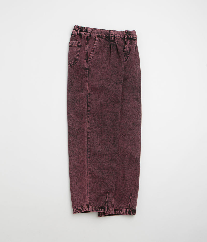 Poetic Collective Denim Balloon Pants in Red Acid Wash