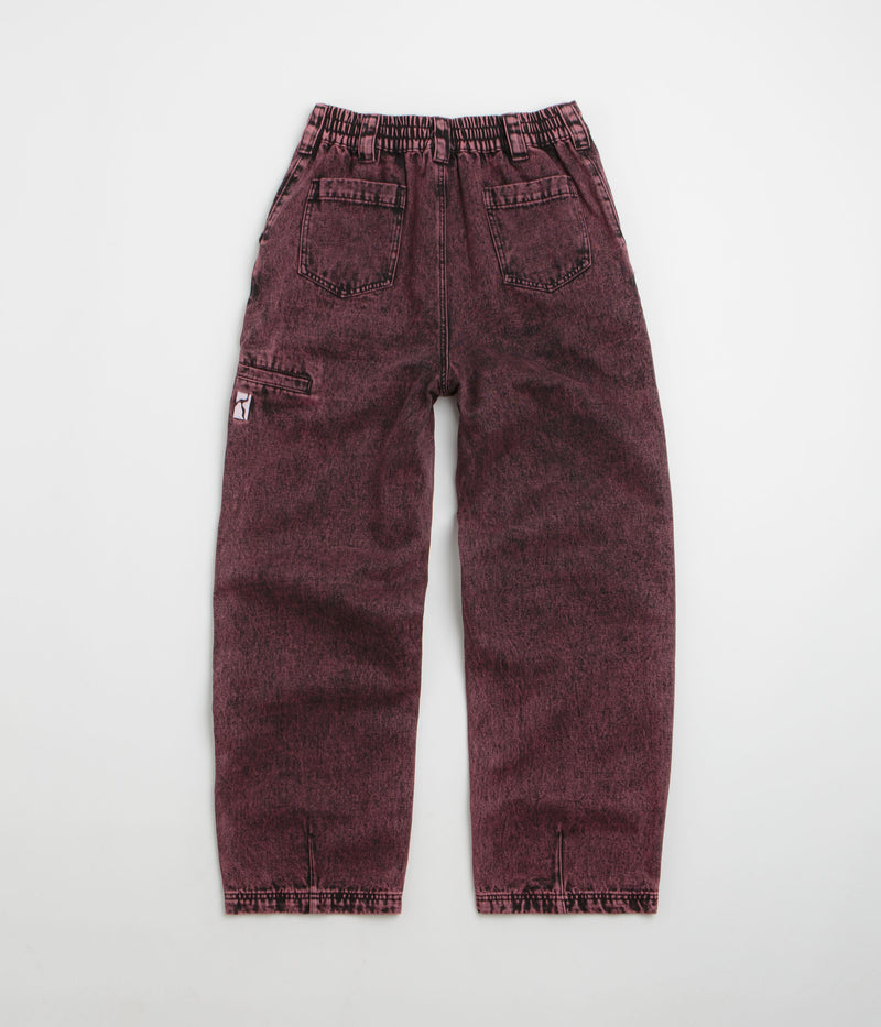 Poetic Collective Denim Balloon Pants in Red Acid Wash