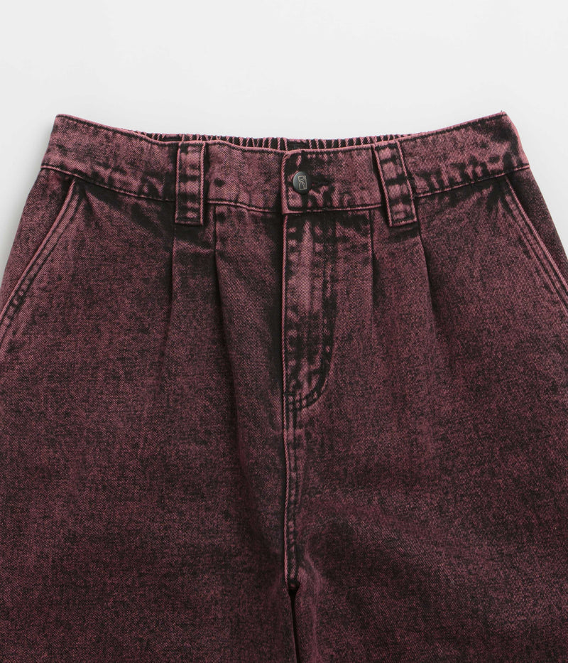 Poetic Collective Denim Balloon Pants in Red Acid Wash