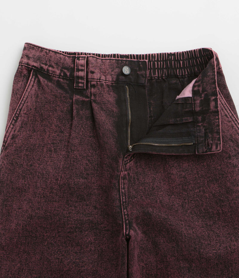 Poetic Collective Denim Balloon Pants in Red Acid Wash