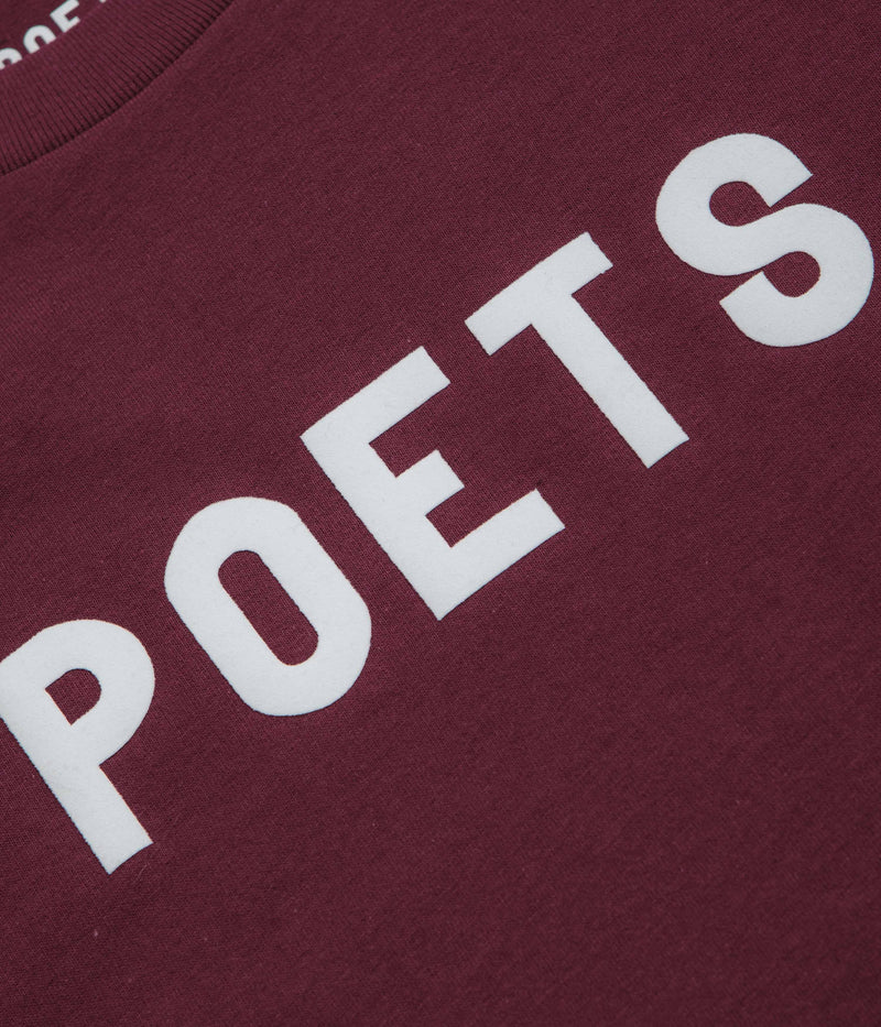 Poets OG Flocked T-Shirt in Maroon