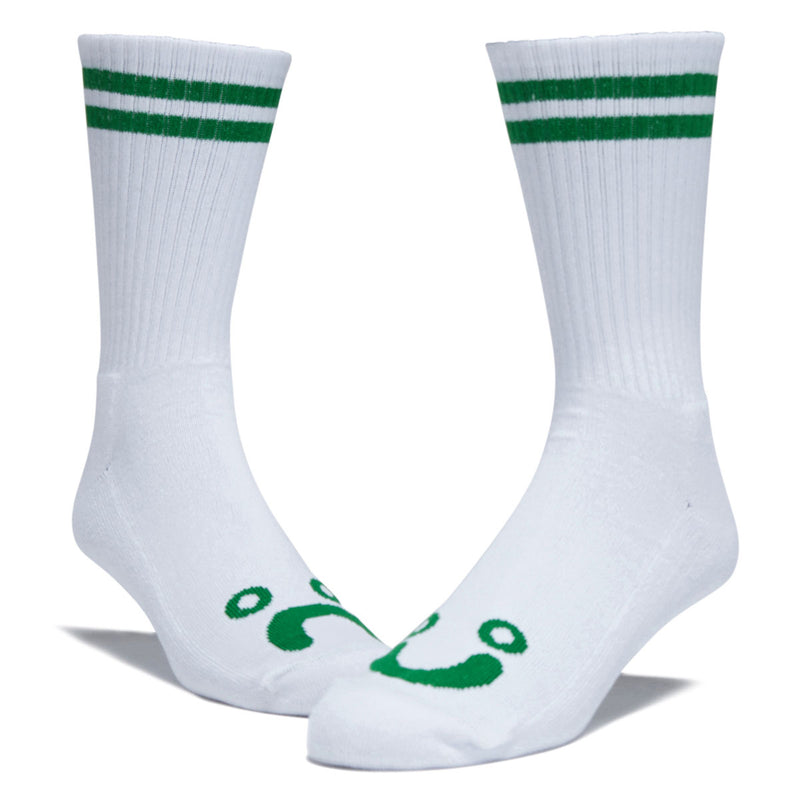 Polar Happy Sad Rib Socks - White/Green