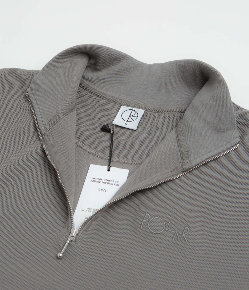 Polar Pique Half Zip Shirt in Grey