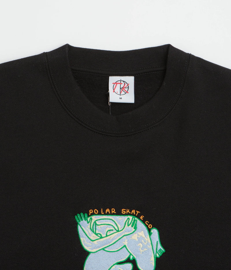 Polar Shy Bow Dave Crewneck Sweatshirt in Black