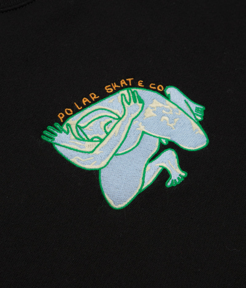 Polar Shy Bow Dave Crewneck Sweatshirt in Black