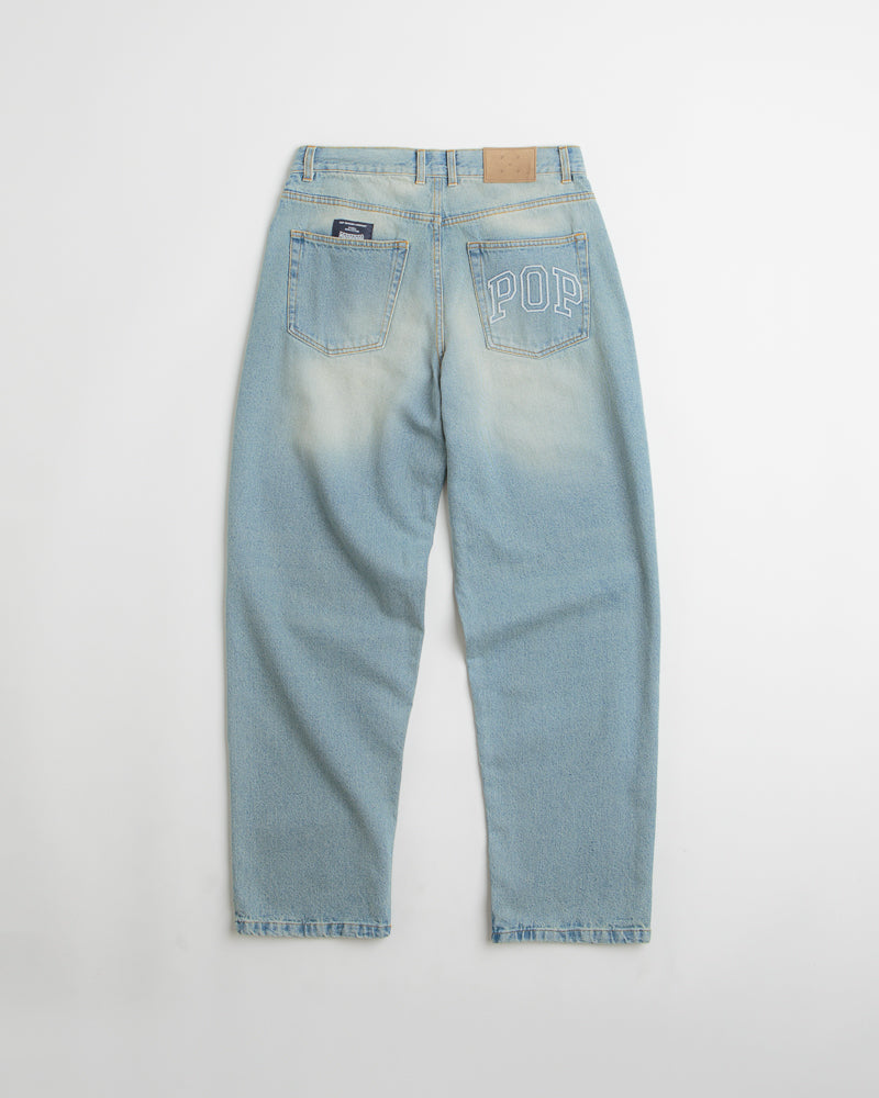 Pop Trading Company DRS Pants in Washed Denim and Blue