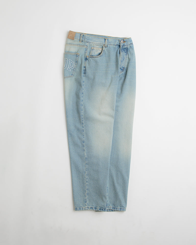 Pop Trading Company DRS Pants in Washed Denim and Blue