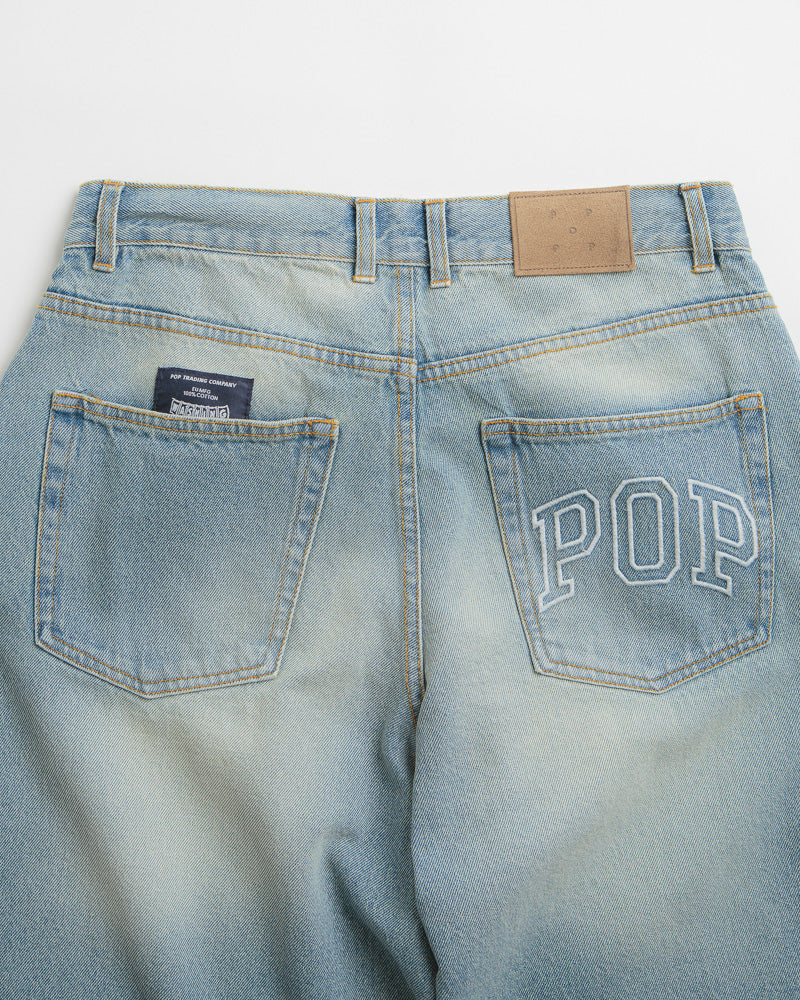Pop Trading Company DRS Pants in Washed Denim and Blue