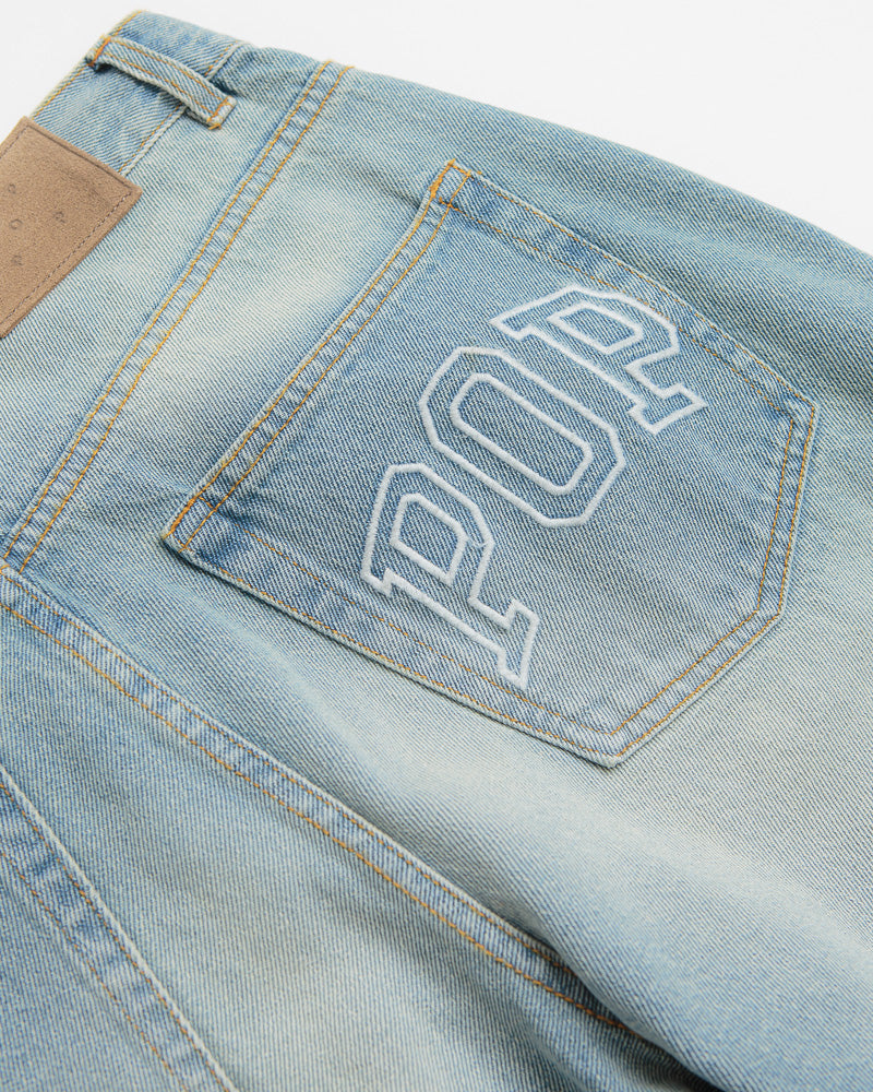 Pop Trading Company DRS Pants in Washed Denim and Blue