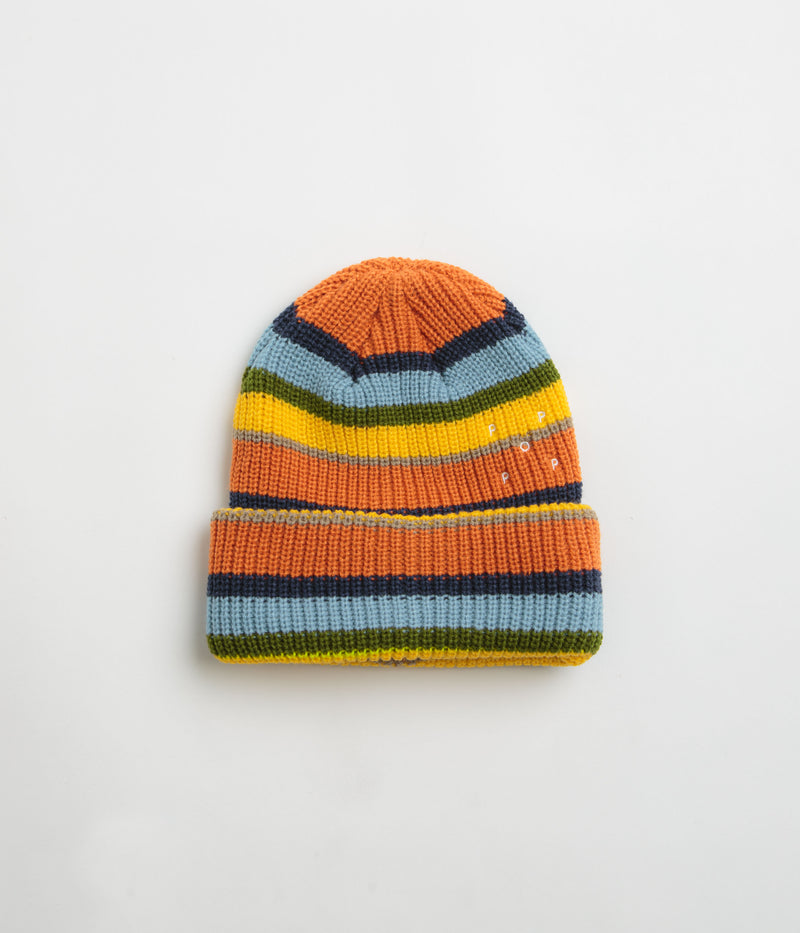 Pop Trading Company Striped Beanie in Multi