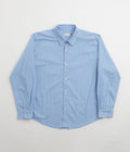 Pop Trading Company Striped Logo Shirt in Blue