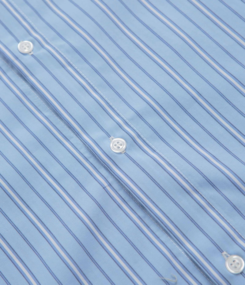 Pop Trading Company Striped Logo Shirt in Blue