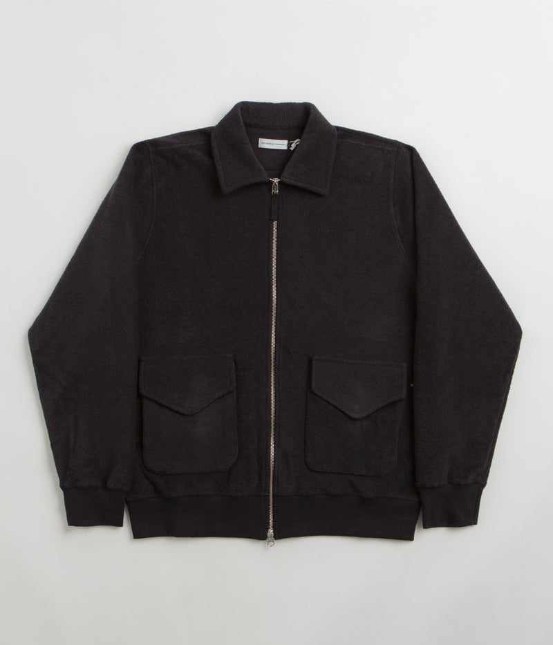 Pop Trading Company Terry Full Zip Sweatshirt in Black