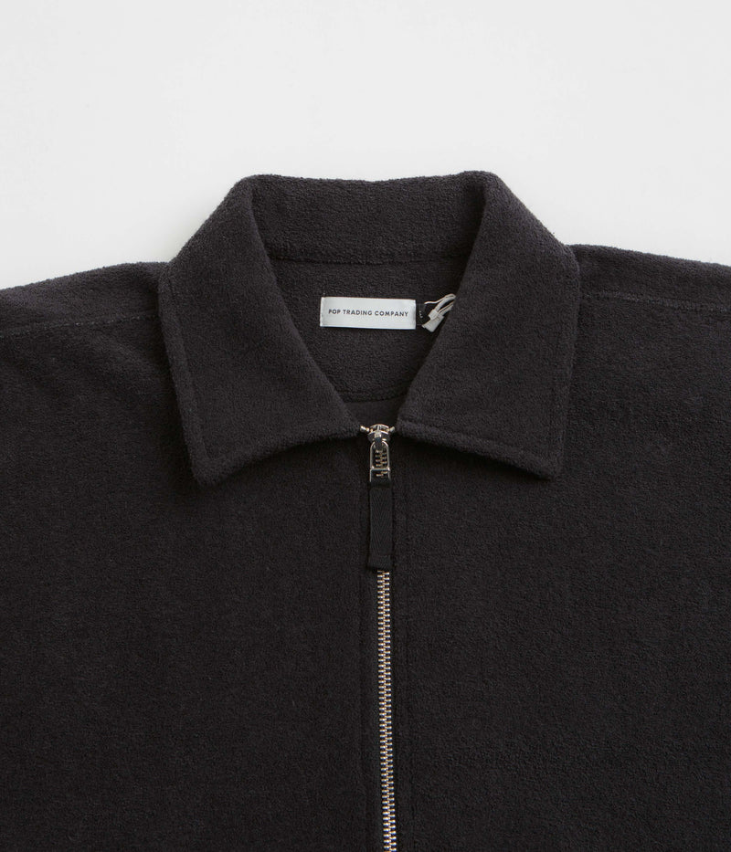 Pop Trading Company Terry Full Zip Sweatshirt in Black