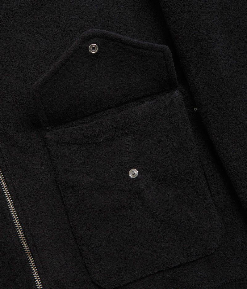 Pop Trading Company Terry Full Zip Sweatshirt in Black