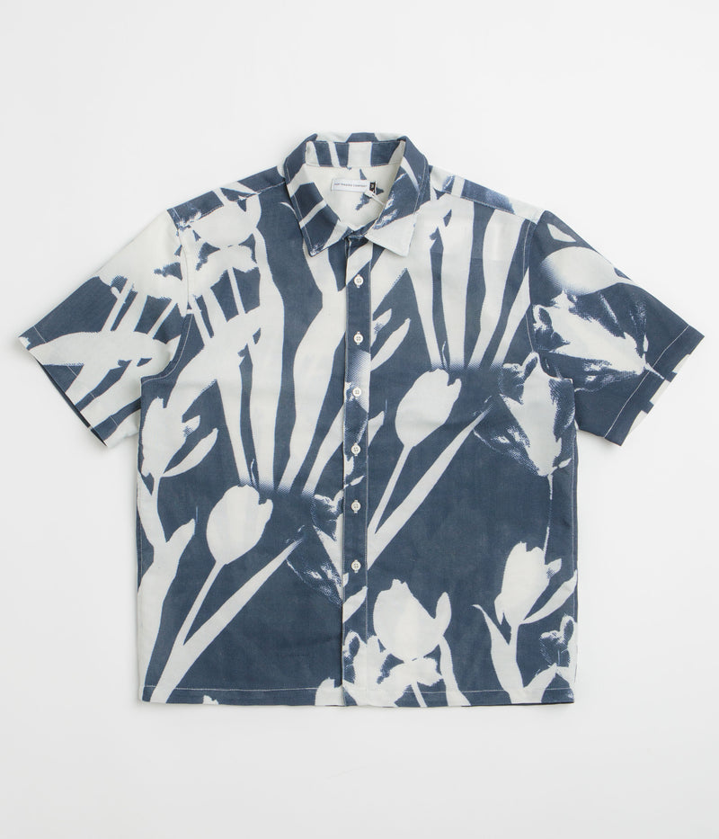 Pop Trading Company Tulip Short Sleeve Shirt in Navy