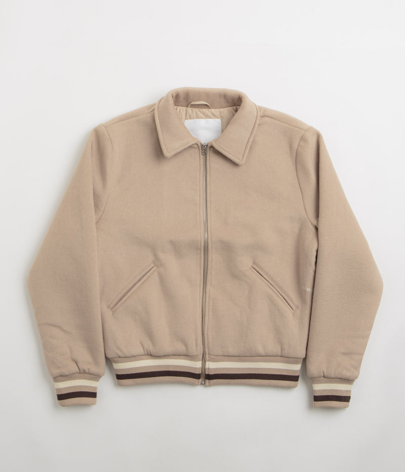 Pop Trading Company Varsity Jacket in White Pepper