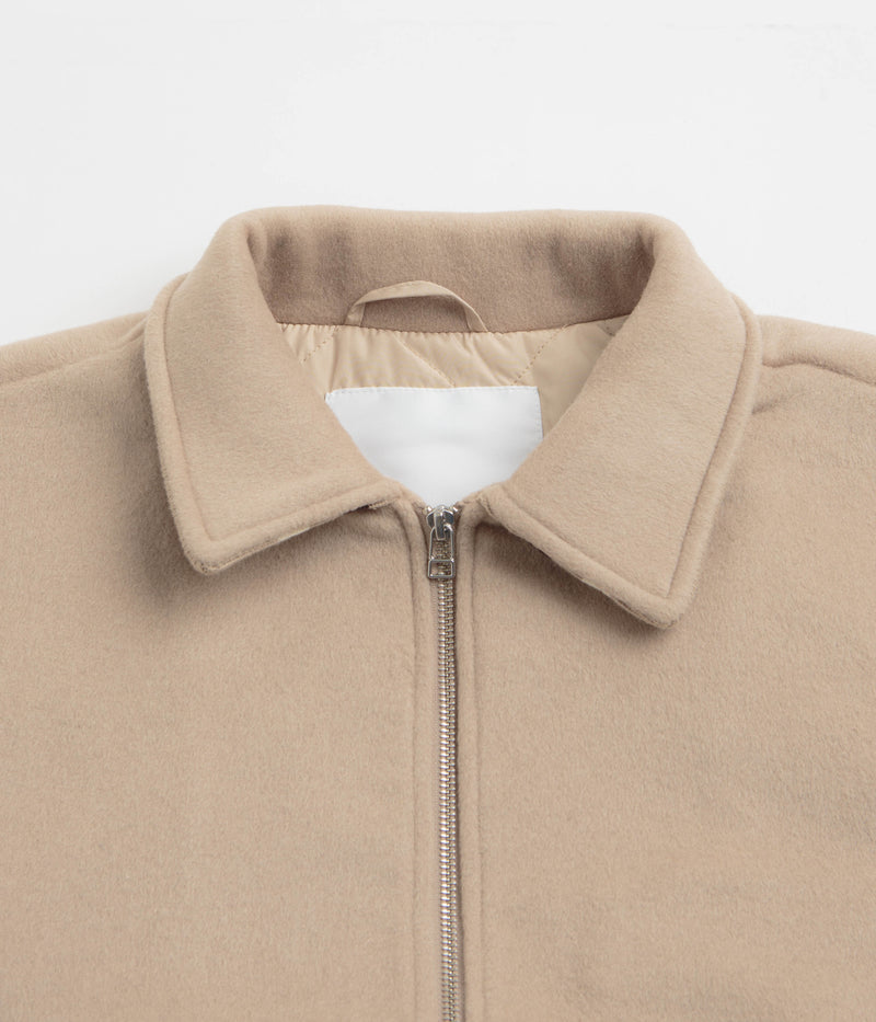 Pop Trading Company Varsity Jacket in White Pepper