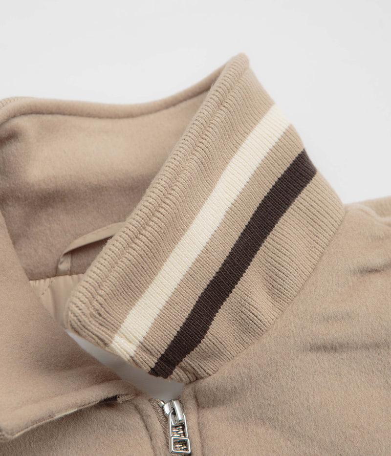 Pop Trading Company Varsity Jacket in White Pepper