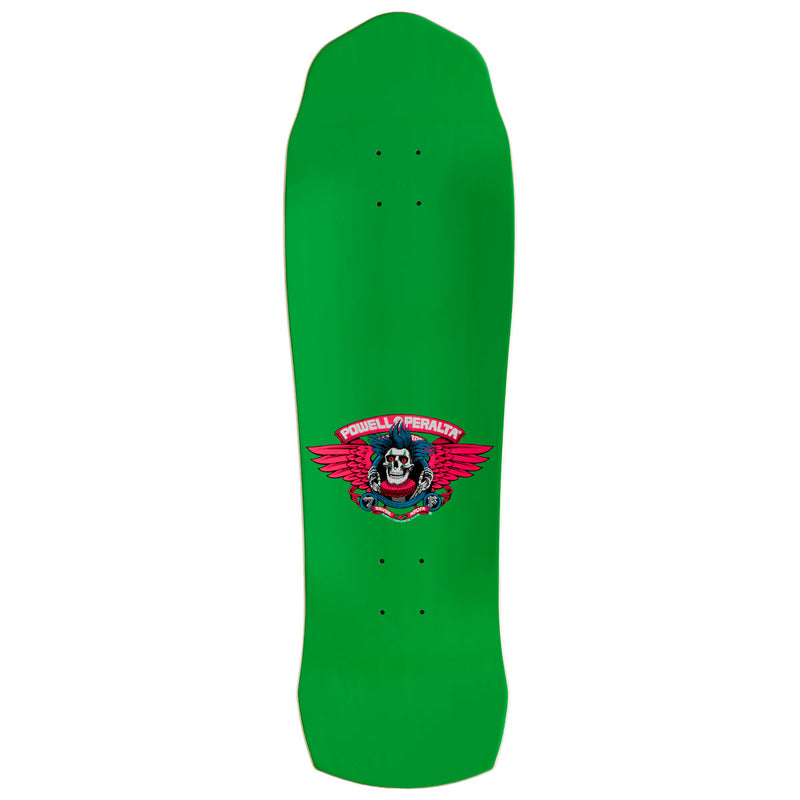 Powell-Peralta Chris Hiett Skull Skateboard Deck - Neon Green/Blue Foil - 10.00"