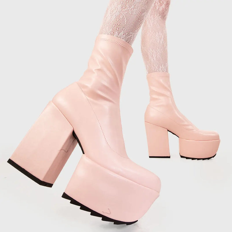 Pretty Please Platform Ankle Boots lamodawebsite