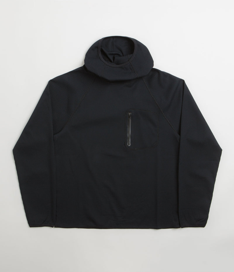 Purple Mountain Observatory Waffle Balaclava Hoodie in Black