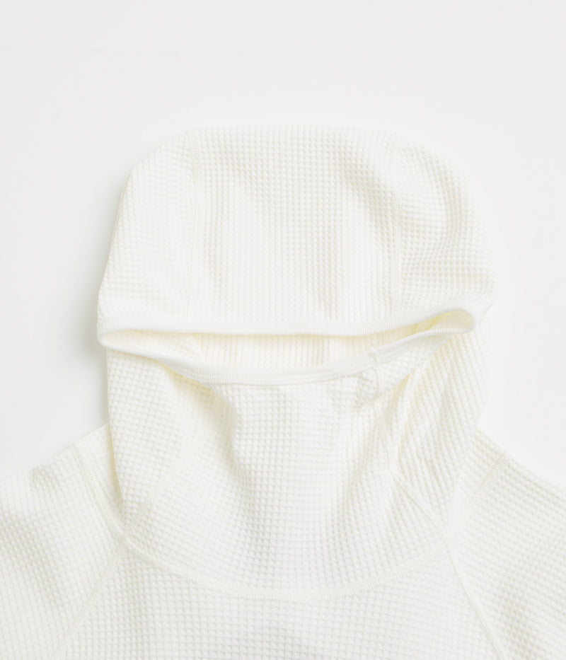 Purple Mountain Observatory Waffle Balaclava Hoodie in White