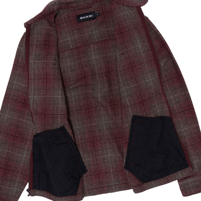 Quasi Grain Full Zip Shirt Jacket - Oxblood
