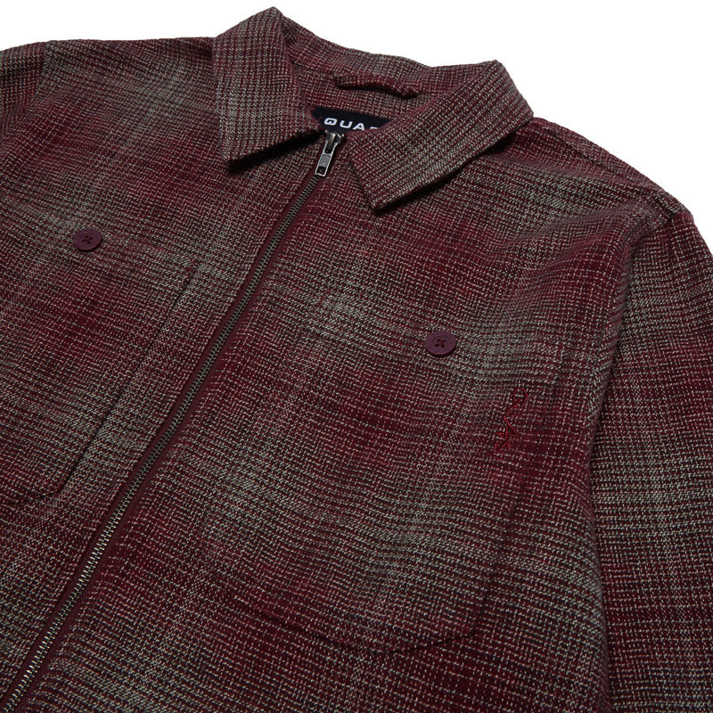 Quasi Grain Full Zip Shirt Jacket - Oxblood