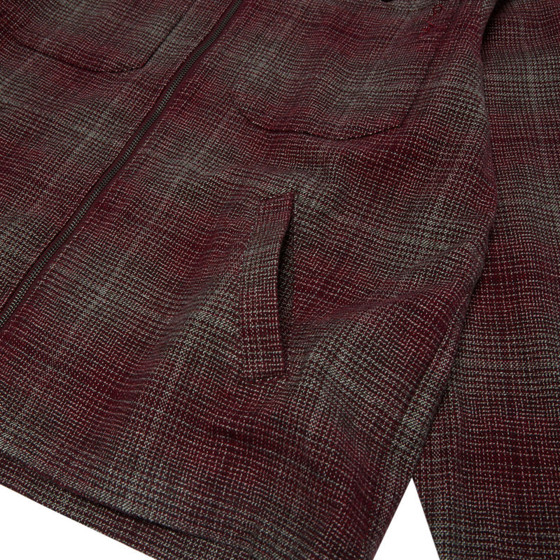 Quasi Grain Full Zip Shirt Jacket - Oxblood