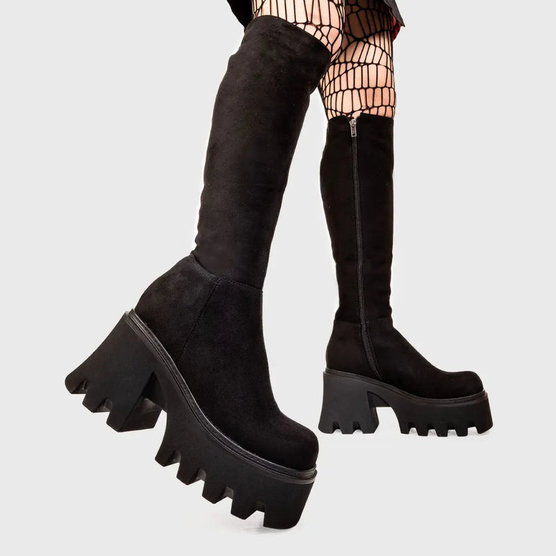 Ready Chunky Platform Knee High Boots lamodawebsite