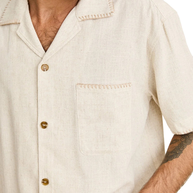 Rhythm Relaxed Whip Stitch Shirt - Natural