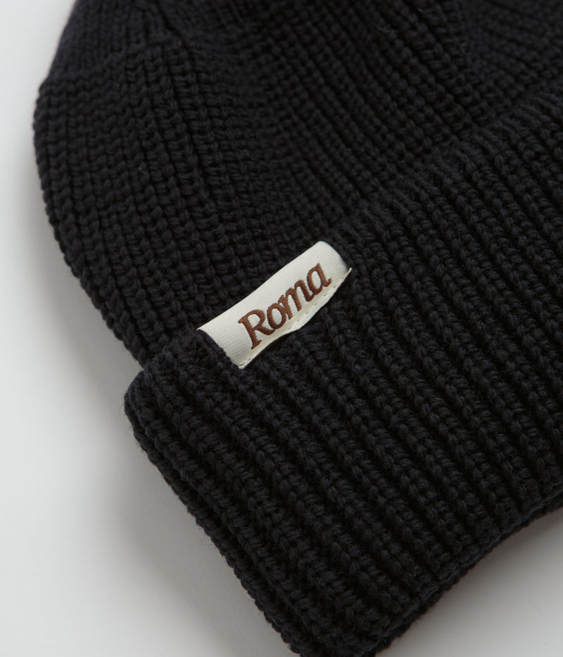 Roma Merino Knit Beanie in Black