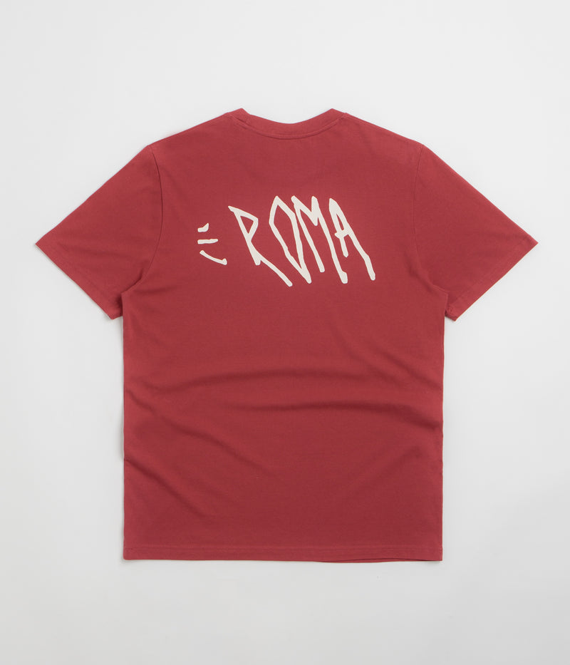Roma Screaming Logo T-Shirt in Red and Cream