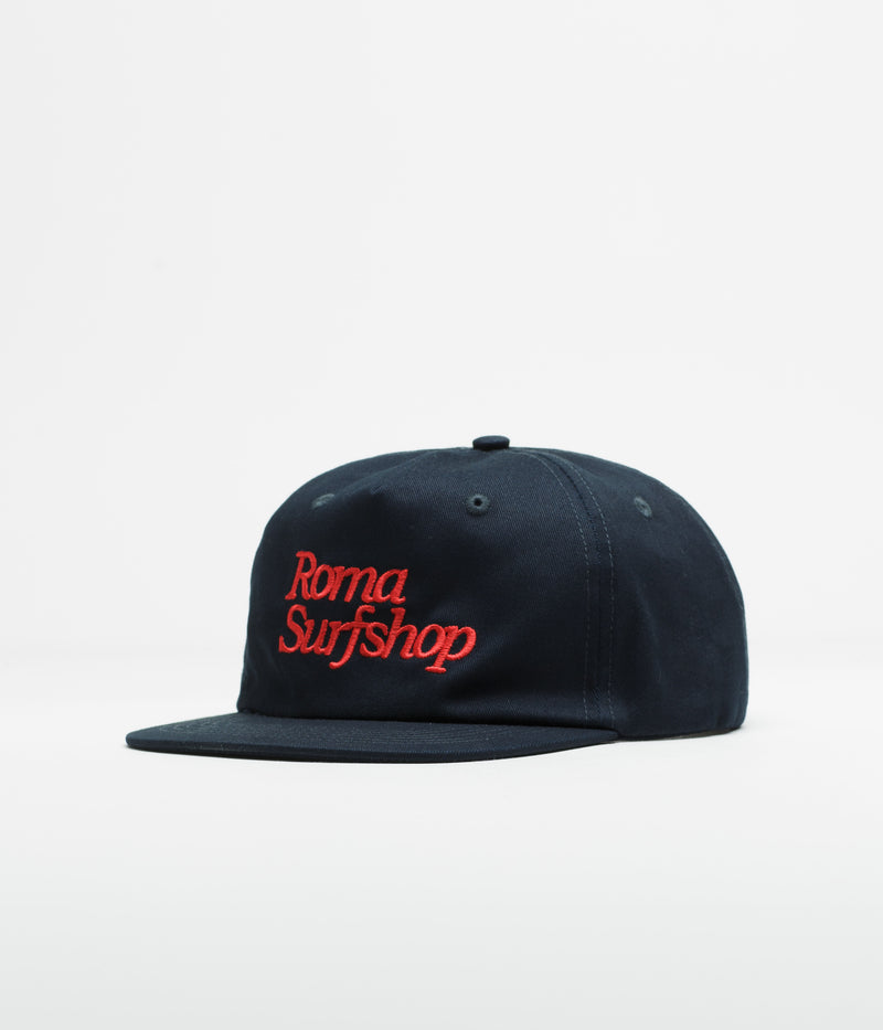 Roma Shop Cap in Navy and Red