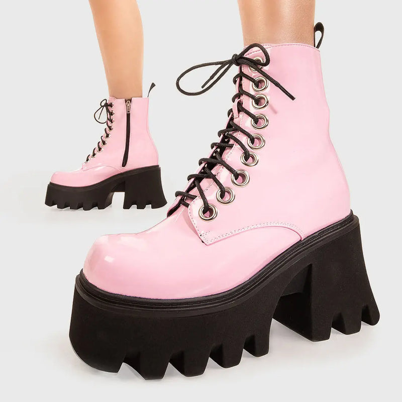 Run To You Chunky Platform Ankle Boots lamodawebsite