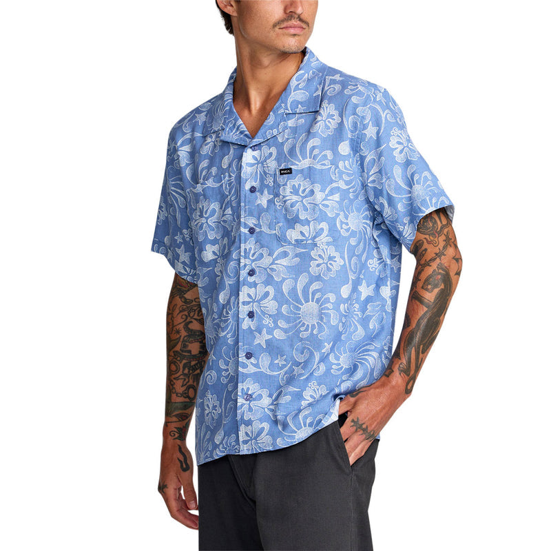 RVCA Alvarez Aloha Shirt - Light Blue