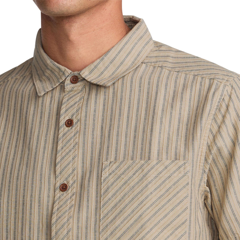 RVCA Archive Stripe Shirt - Light Khaki