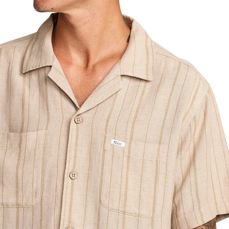 RVCA Exotica Stripe Shirt - Light Khaki