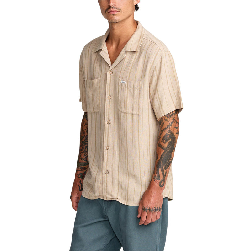 RVCA Exotica Stripe Shirt - Light Khaki