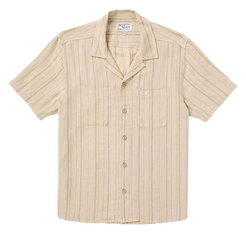 RVCA Exotica Stripe Shirt - Light Khaki