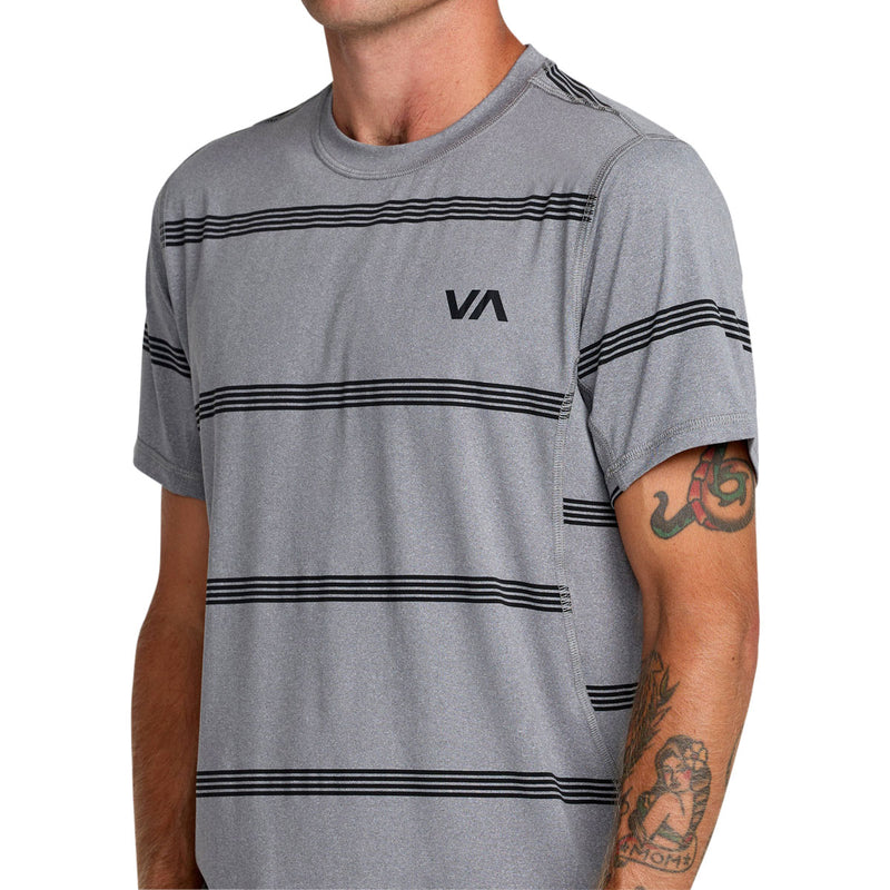 RVCA Sport Vent Stripe Shirt - Heather Grey