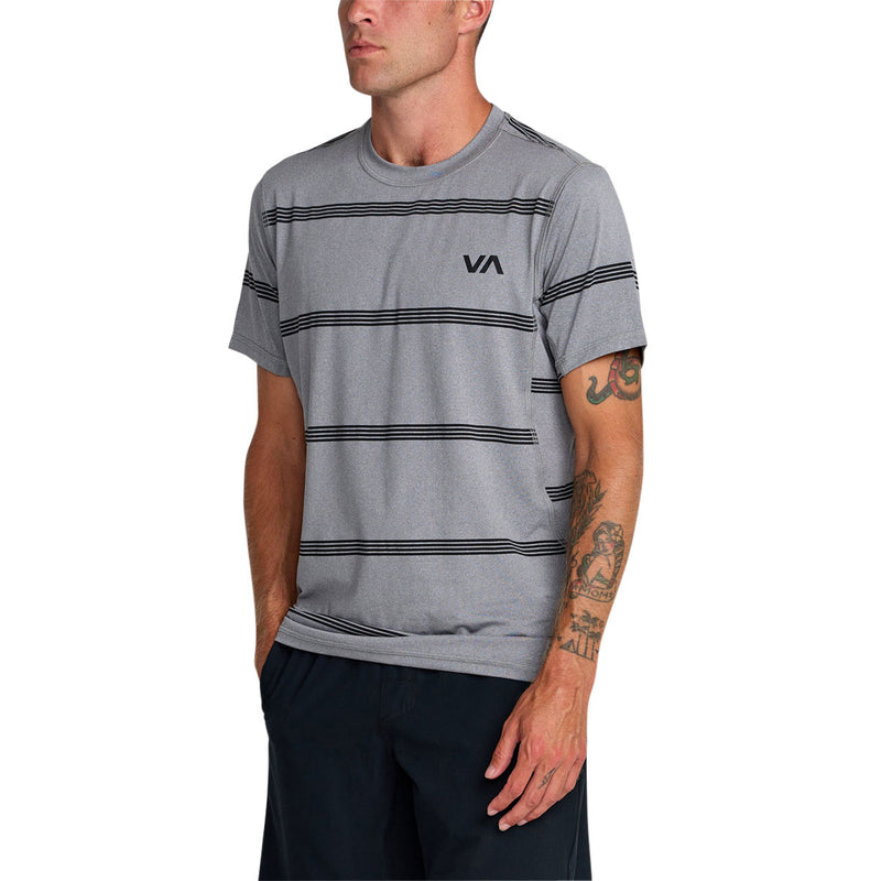 RVCA Sport Vent Stripe Shirt - Heather Grey