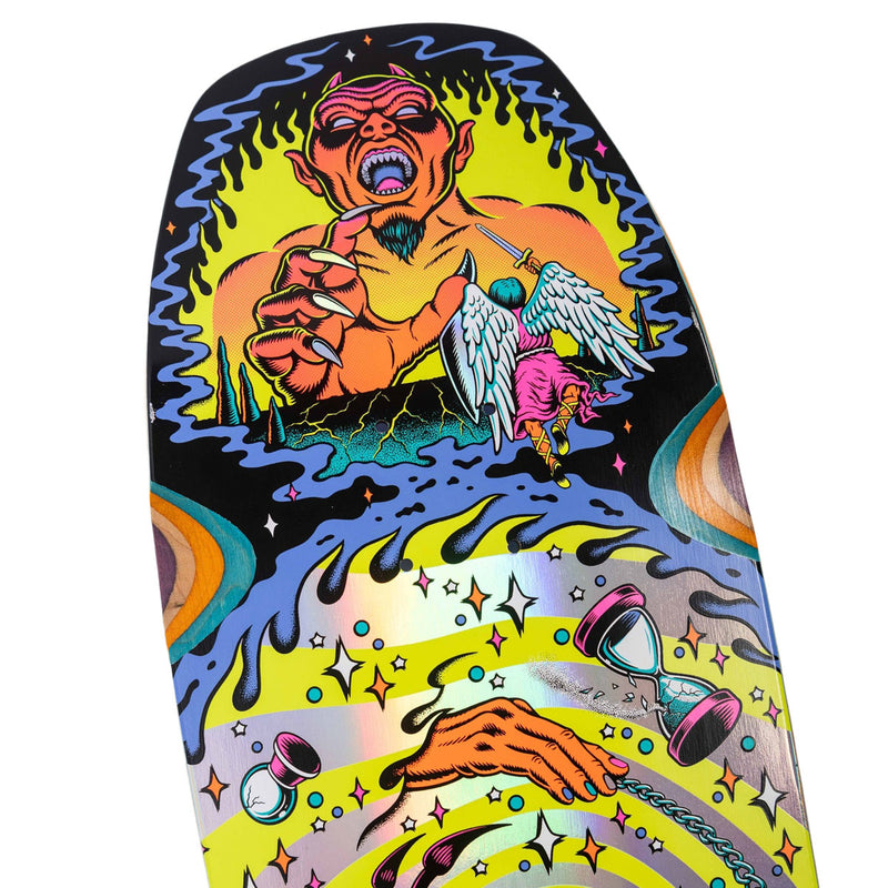 Santa Cruz Delfino Pinball Vision Pro Shaped Skateboard Deck - 9.14"
