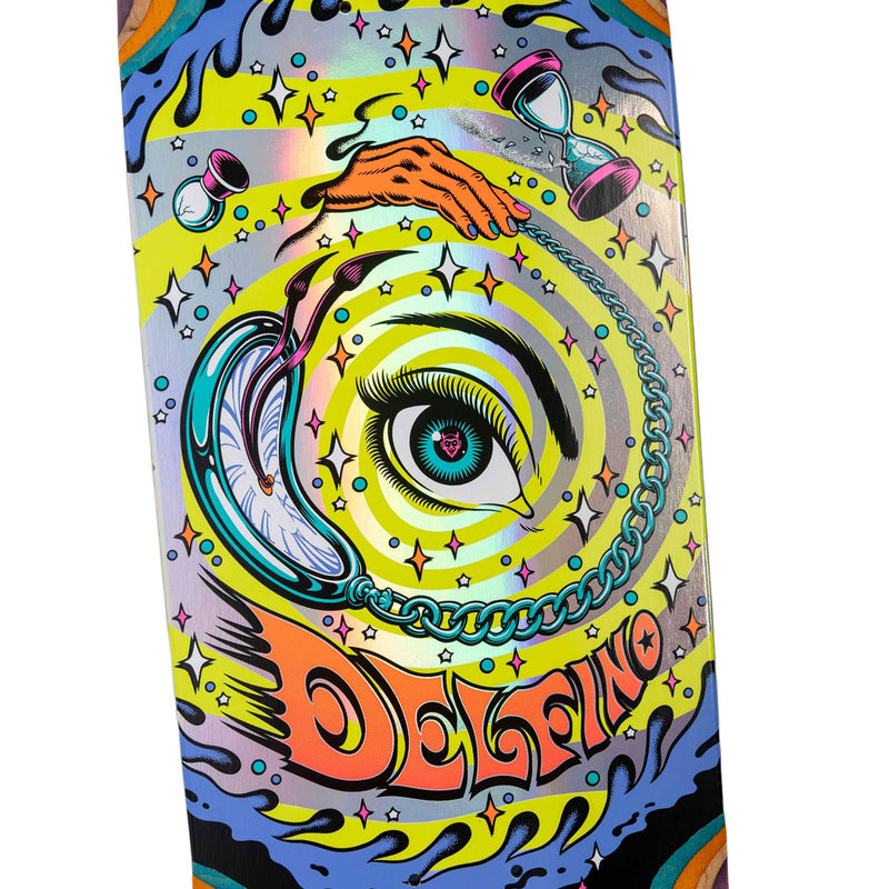 Santa Cruz Delfino Pinball Vision Pro Shaped Skateboard Deck - 9.14"